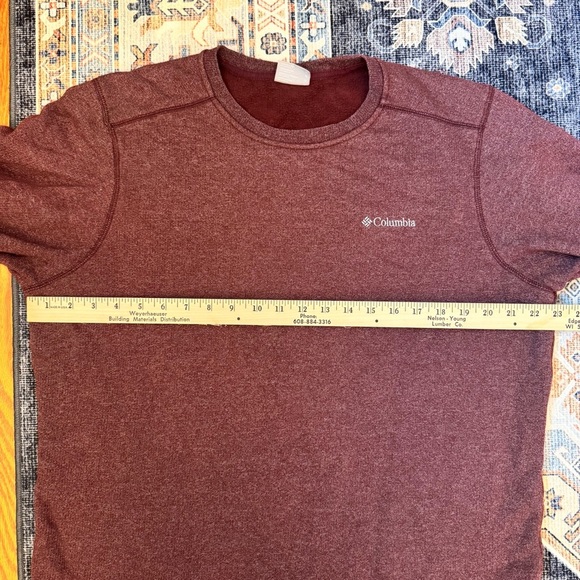Columbia Men's Pullover Crewneck Maroon Long Sleeve Sweatshirt Size Medium - Picture 6 of 8